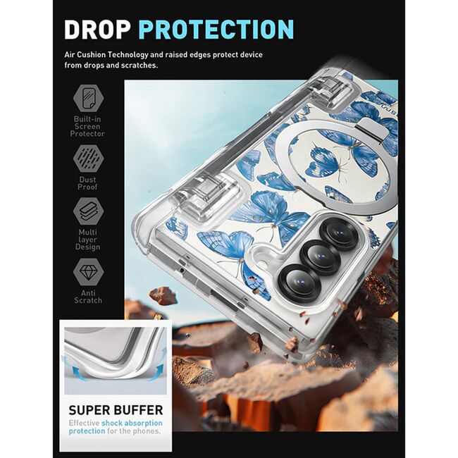 Husa Samsung Galaxy Z Fold 6 I-Blason Cosmo Pro MagSafe, Blue Butterfly