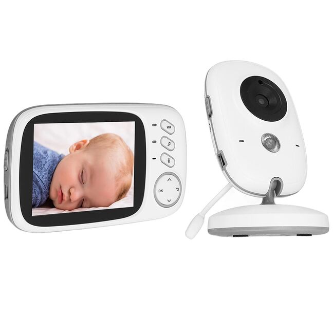 Baby Monitor Wireless, supraveghere audio si video pentru bebelusi, Ecran 3.2 inch clear view, audio bidirectional, push to talk, IR Night Vision, Monitorizare Temperatura, cantece de leagan