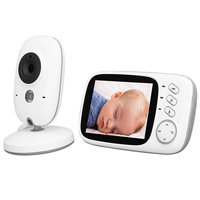 Baby Monitor Wireless, supraveghere audio si video pentru bebelusi, Ecran 3.2 inch clear view, audio bidirectional, push to talk, IR Night Vision, Monitorizare Temperatura, cantece de leagan