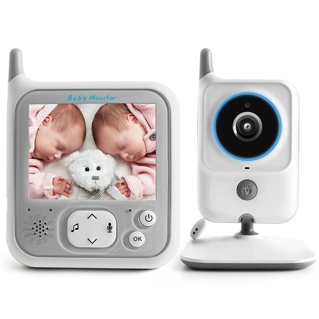 Baby Monitor Wireless, audio si video pentru bebelusi, Ecran 3.2 inch clear view, Functie VOX, bidirectional, push to talk, IR Night Vision, Senzor Temperatura, 8 cantece de leagan