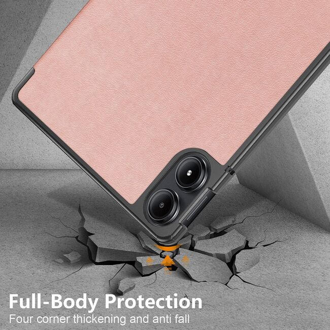 Husa Xiaomi Redmi Pad PRO 12.1 inch UltraSlim de tip stand functie sleep/wake-up, rose gold