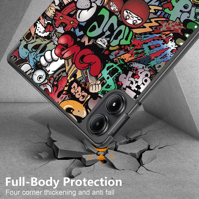 Husa pentru Xiaomi Redmi Pad PRO 12.1 inch UltraSlim de tip stand functie sleep/wake-up, graffiti