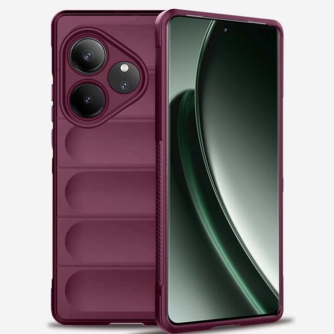 Husa pentru Realme GT 6 / GT 6T Liquid Silicone, Microfibre Lining, Non-Slip Airbag Design, burgundy