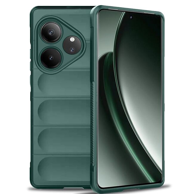 Husa pentru Realme GT 6 / GT 6T Liquid Silicone, Microfibre Lining, Non-Slip Airbag Design, verde