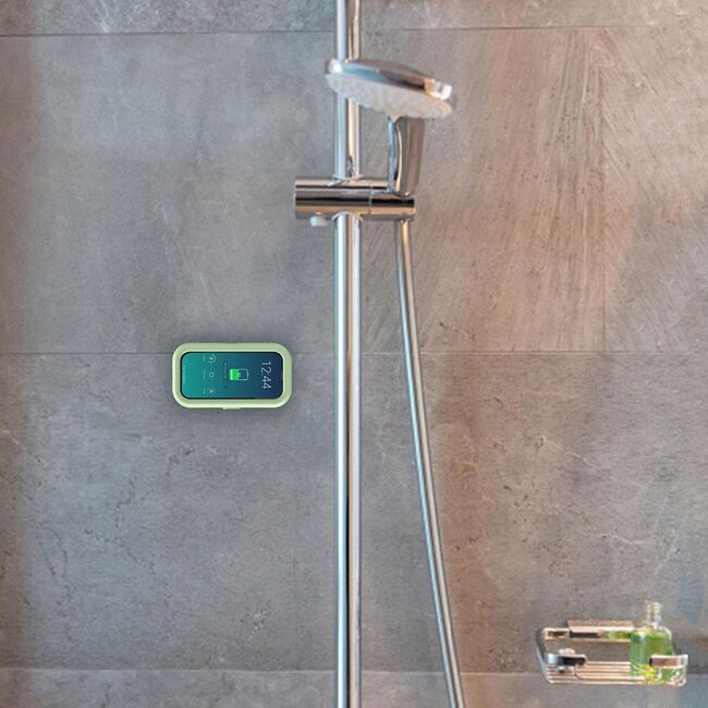 Suport de perete pentru telefon, retractabil Techsuit, alb-auriu