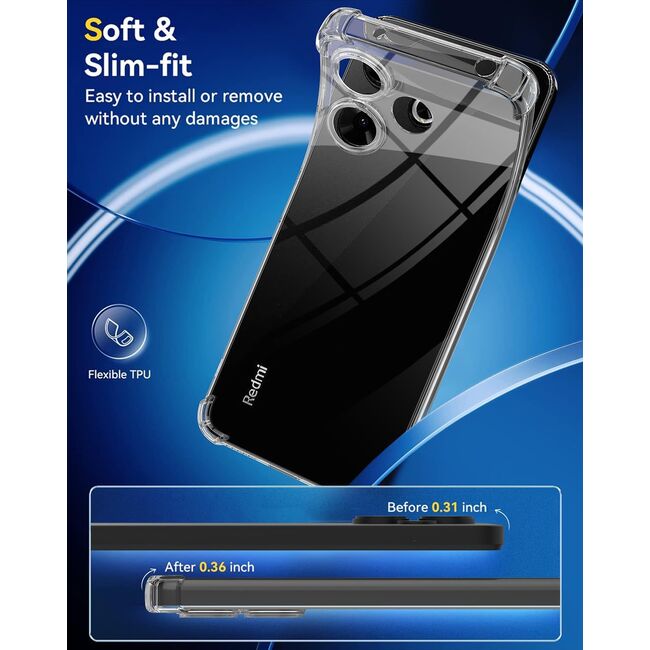 Husa pentru Xiaomi Redmi 13 Anti-Shock 1.5mm reinforced 4 corners, transparent