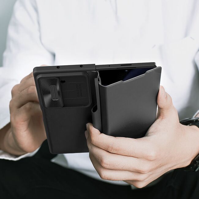 Husa Samsung Galaxy Z Fold 6 Nillkin Qin Pro Leather, maro