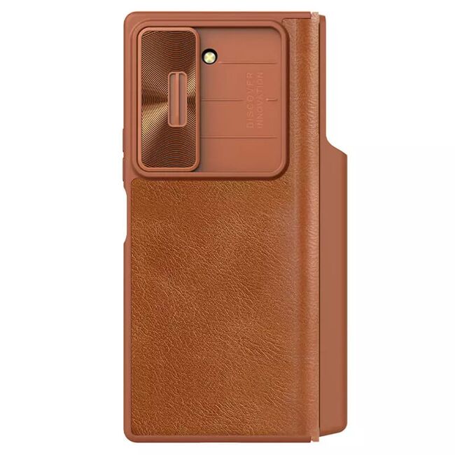Husa Samsung Galaxy Z Fold 6 Nillkin Qin Pro Leather, maro