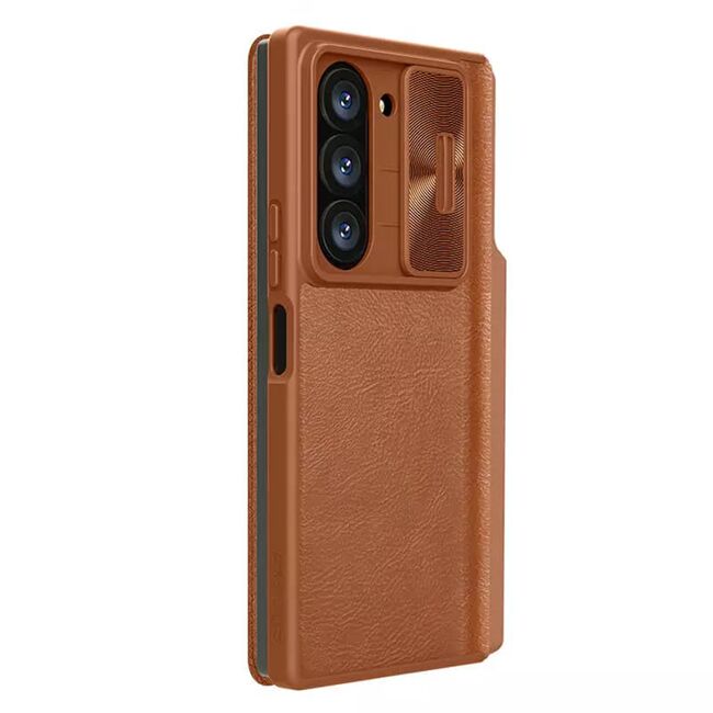 Husa Samsung Galaxy Z Fold 6 Nillkin Qin Pro Leather, maro