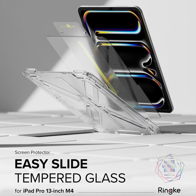 Folie sticla iPad Pro 13 (2024) Ringke Easy Slide Tempered Glass, transparenta