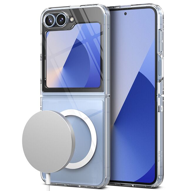 Husa Samsung Galaxy Z Flip 6 Ringke Fusion Magnetic, transparenta