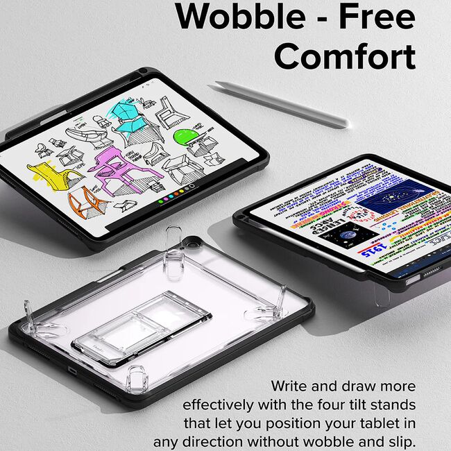 Husa iPad Air 11 2024 / 2025​ M2, M3 Ringke Fusion Sketch Stand, transparent / negru