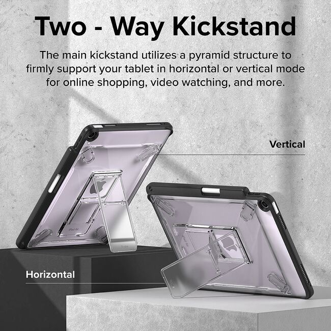 Husa iPad Air 11 2024 / 2025​ M2, M3 Ringke Fusion Sketch Stand, transparent / negru