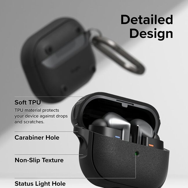 Husa Samsung Galaxy Buds 3 / 3 Pro Ringke Onyx Magnetic, negru