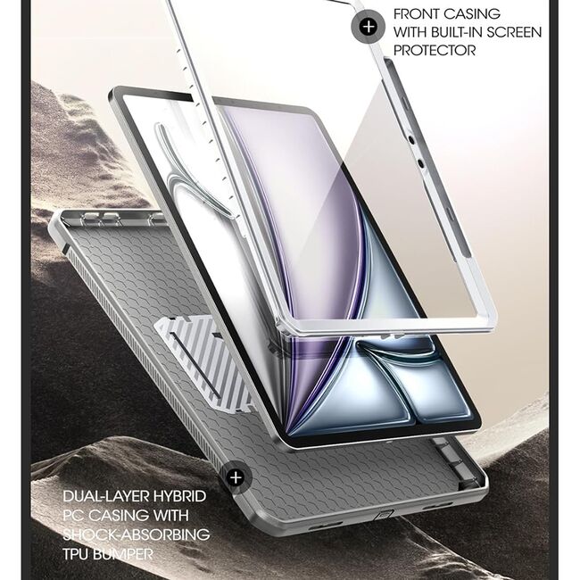 Husa iPad Air 11 Air 11 2024 / 2025​ M2, M3 Supcase Unicorn Beetle Pro, alb