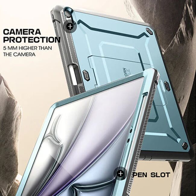 Husa 360 cu folie integrata iPad Air 13 2025 / 2024 M3, M2 Supcase Unicorn Beetle Pro, albastru