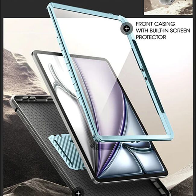 Husa 360 cu folie integrata iPad Air 13 2025 / 2024 M3, M2 Supcase Unicorn Beetle Pro, albastru