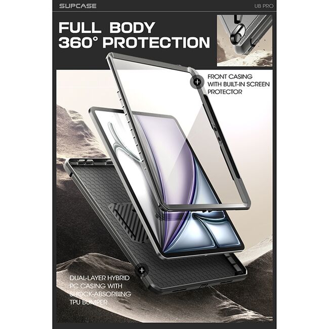 Husa iPad Air 13 2025 / 2024 M3, M2 Supcase Unicorn Beetle Pro, alb