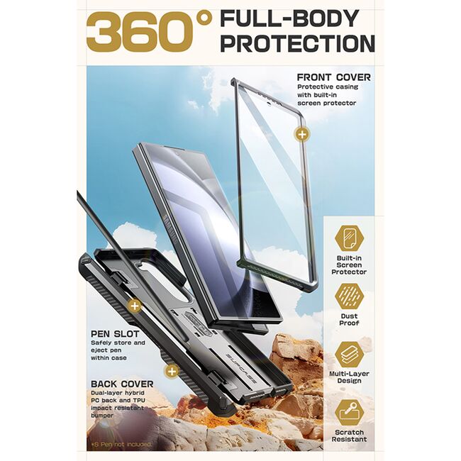 Husa Samsung Galaxy Z Fold 6 Supcase Unicorn Beetle Pro, negru