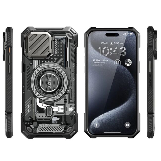 Husa iPhone 15 Pro Max Supcase Unicorn Beetle XT MagSafe, Black Circuit