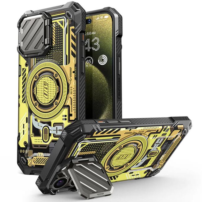 Husa iPhone 15 Pro Max Supcase Unicorn Beetle XT MagSafe, Yellow Circuit