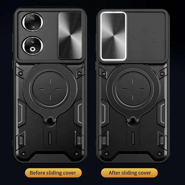Husa pentru Honor 90 cu protecție pentru cameră și suport magnetic integrat Ring Shockproof, rose gold