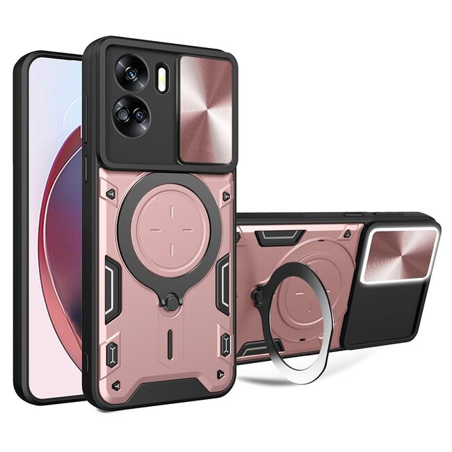 Husa pentru Honor 90 Lite cu protecție pentru cameră și suport magnetic integrat Ring Shockproof, rose gold