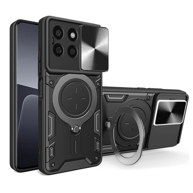 Husa pentru Honor X8b cu protecție pentru cameră și suport magnetic integrat Ring Shockproof, negru