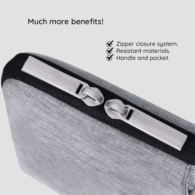 Geanta pentru laptop 15 - 16 inch MacBook, Microsoft, Dell, HP, Lenovo, eleganta si subtire, protectie sporita, gri
