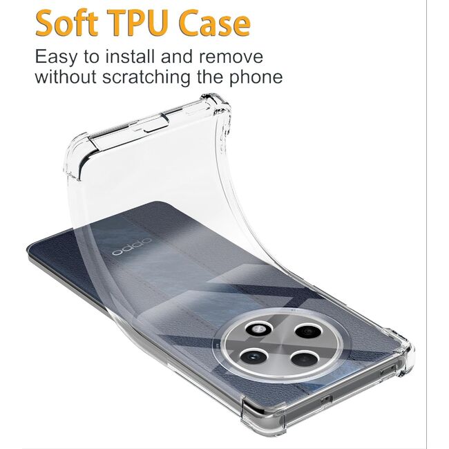 Husa pentru Oppo Reno 12F,  Reno 12FS Anti-Shock 1.5mm reinforced 4 corners, transparent