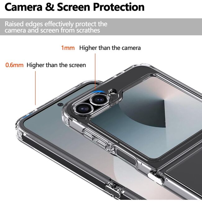 Husa pentru Samsung Galaxy Z Flip 6 Anti-Shock 1.5mm, transparent