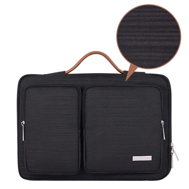Geanta pentru laptop 15 - 16 inch MacBook, Microsoft, Dell, HP, Lenovo, eleganta si subtire, protectie sporita, negru