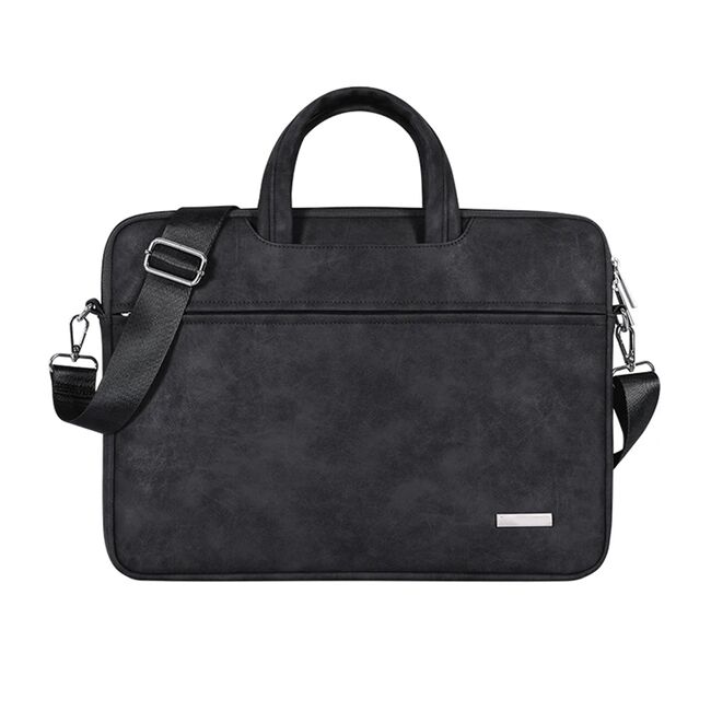 Geanta pentru laptop 15 - 16 inch MacBook, Microsoft, Dell, HP, Lenovo, eleganta si subtire, protectie sporita, negru