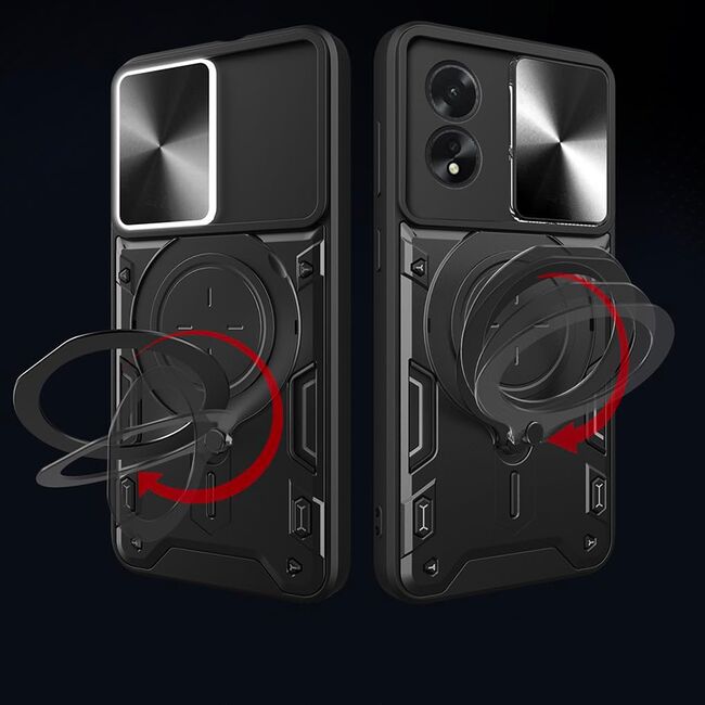 Husa pentru Xiaomi Redmi 13 cu protecție pentru cameră și suport magnetic integrat Ring Shockproof, albastru