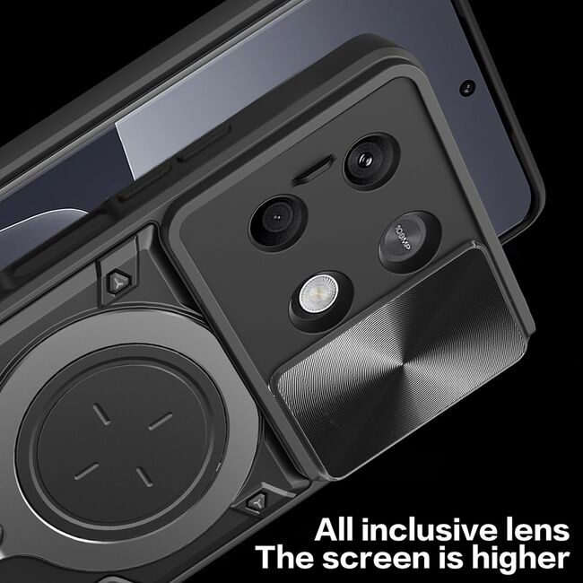 Husa pentru Xiaomi Redmi Note 13 4G cu protecție pentru cameră și suport magnetic integrat Ring Shockproof, rose gold