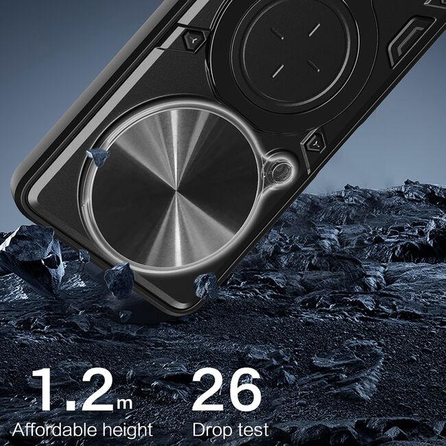 Husa pentru Xiaomi Redmi A3 cu protecție pentru cameră și suport magnetic integrat Ring Shockproof, rose gold