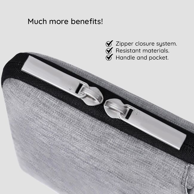Geanta pentru laptop 13 - 14 inch MacBook, Microsoft, Dell, HP, Lenovo, eleganta si subtire, protectie sporita, negru