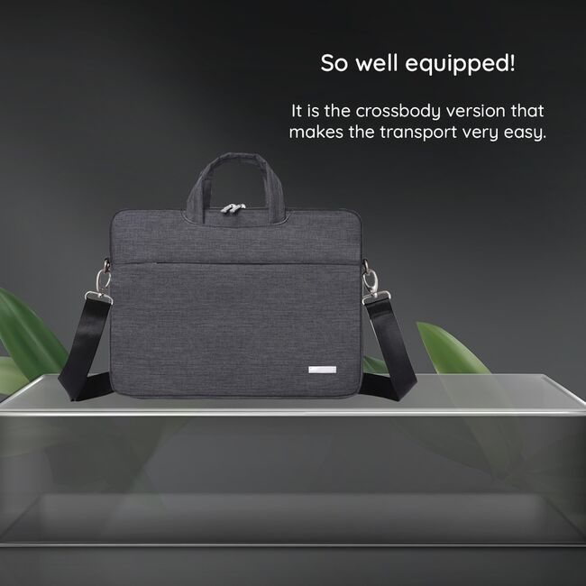 Geanta pentru laptop 13 - 14 inch MacBook, Microsoft, Dell, HP, Lenovo, eleganta si subtire, protectie sporita, negru