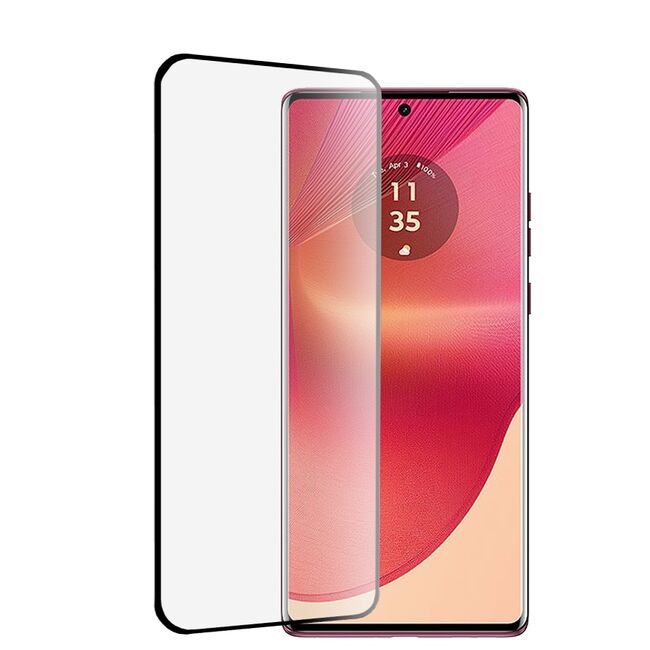 Folie din sticla pentru Motorola Edge 50 Fusion, full-face Tempered Glass 3D Curved Screen, margini negre