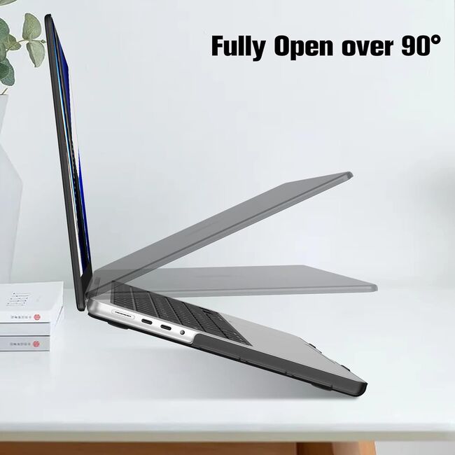Carcasa pentru Macbook Pro 14 inch (2023/2022/2021) M1 / M2 / M3 Pro / Max Hard Shell Frost, negru mat