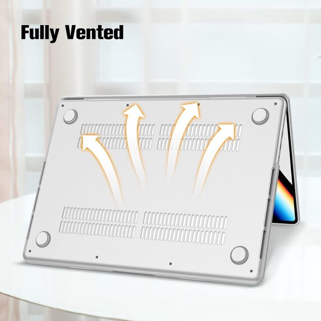 Carcasa pentru Macbook Pro 14 inch (2023/2022/2021) M1 / M2 / M3 Pro / Max Hard Shell Frost, transparent mat
