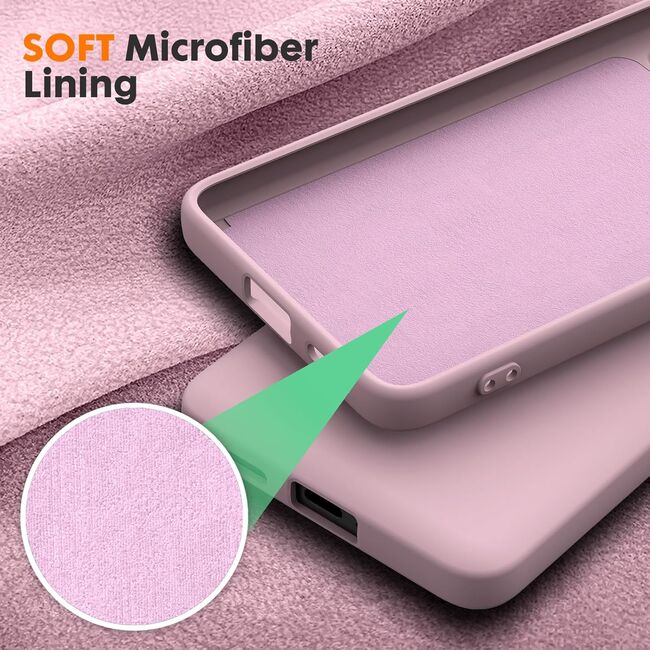 Husa pentru Poco X6 Pro Liquid Silicone, subțire, captusita cu microfibra, anti amprentă, protectie cameră foto, roz