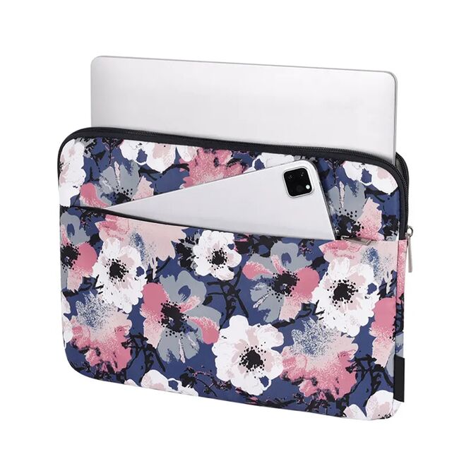 Husa pentru laptop 13-14 inch, eleganta si subtire, compartimente multiple, albastru