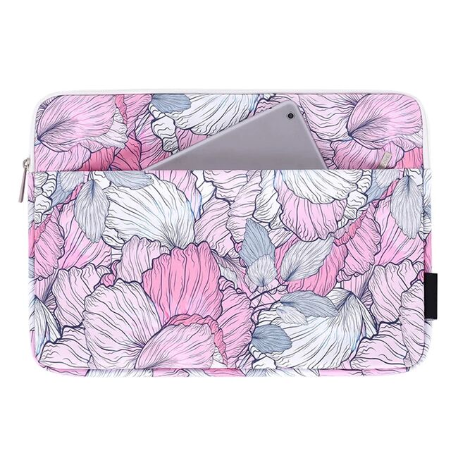 Husa pentru laptop 13-14 inch, eleganta si subtire, compartimente multiple, roz