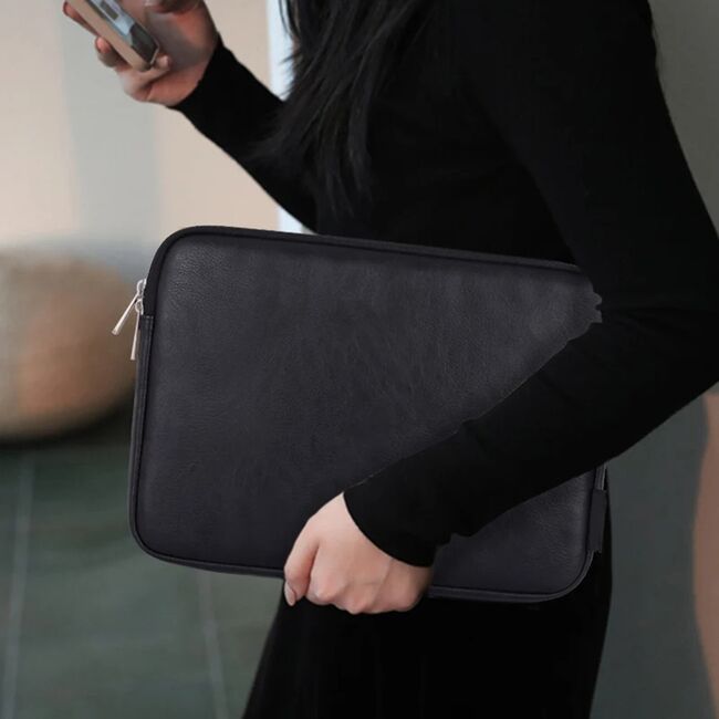 Husa pentru laptop 15 - 16 inch MacBook, Microsoft, Dell, HP, Lenovo, eleganta si subtire, protectie sporita, negru