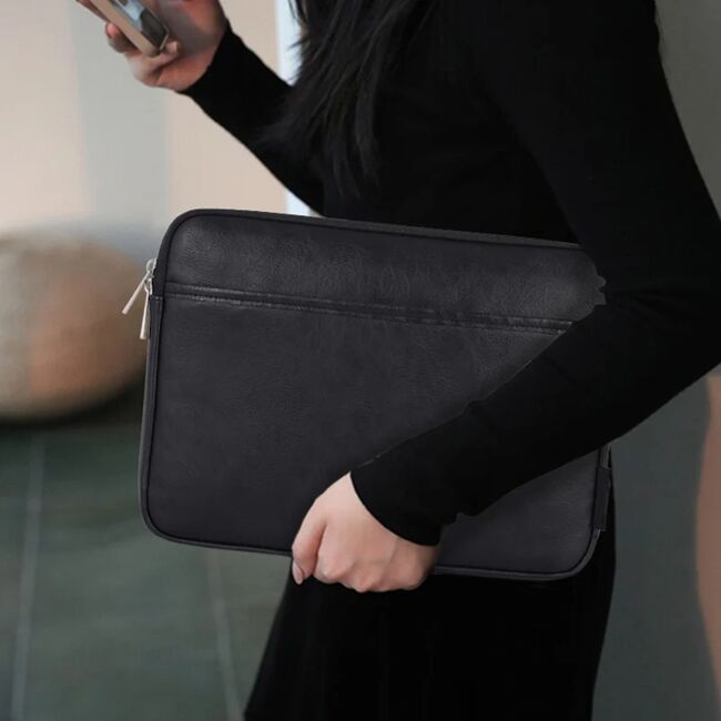 Husa pentru laptop 13 - 14 inch MacBook, Microsoft, Dell, HP, Lenovo, eleganta si subtire, protectie sporita, negru