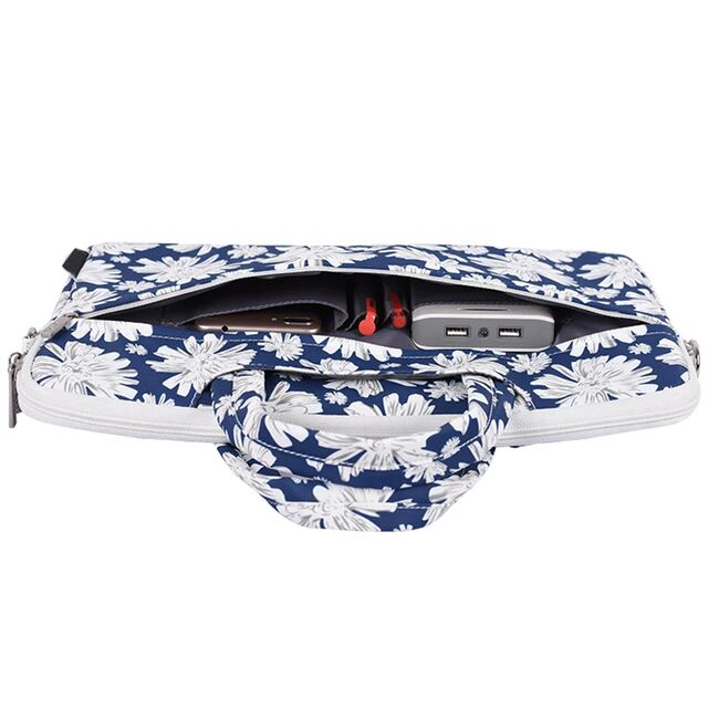 Geanta pentru laptop 13 - 14 inch MacBook, Microsoft, Dell, HP, Lenovo, eleganta si subtire, protectie sporita, albastru