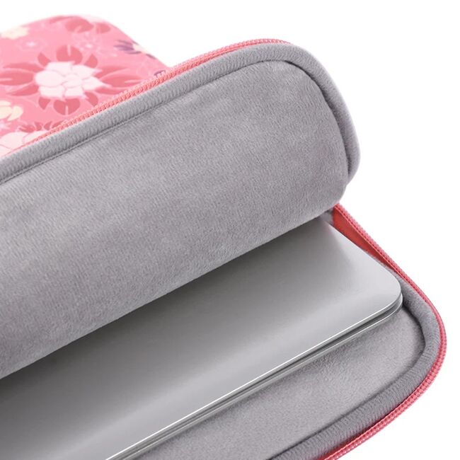 Geanta pentru laptop 13 - 14 inch MacBook, Microsoft, Dell, HP, Lenovo, eleganta si subtire, protectie sporita, roz