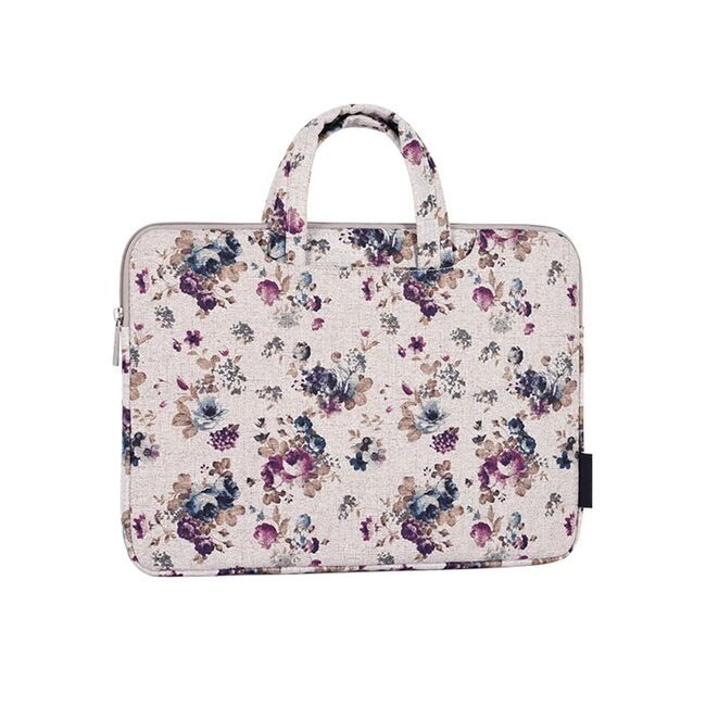 Geanta pentru laptop 13 - 14 inch MacBook, Microsoft, Dell, HP, Lenovo, eleganta si subtire, protectie sporita, bej