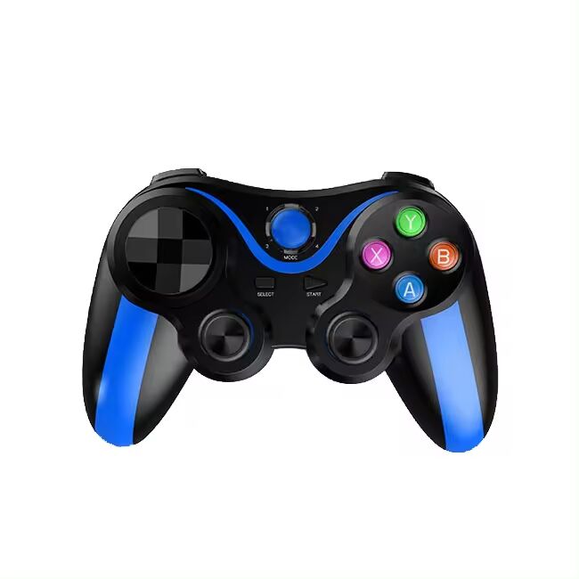 Controller Wireless cu suport pentru telefon, gamepad compatibil Android, iOS, Bluetooth, 400 mAh, albastru / negru